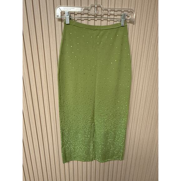 SANDRO Manray Crystal-Embellished Midi Skirt Sz 6 New with Tags - Picture 4 of 16